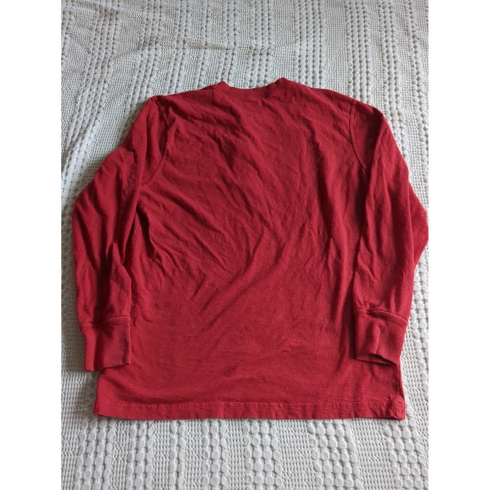 American Giant Henley Red Long Sleeve Pullover Men's Sz Large See Measurements - Picture 3 of 9